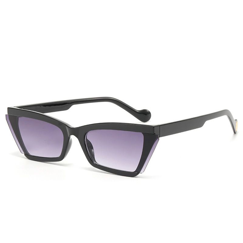 Fashion White Frame Black And Gray Film Pc Small Square Sunglasses,Women Sunglasses