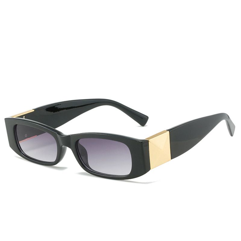 Fashion Leopard Print Frame Black And Gray Pieces Pc Square Small Frame Sunglasses,Women Sunglasses