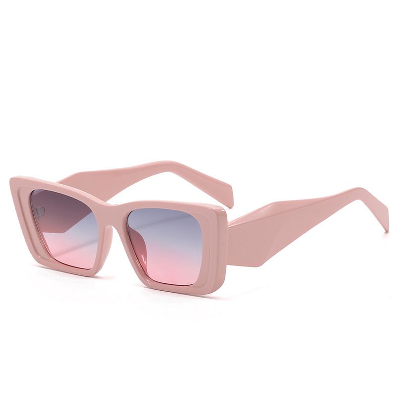 Fashion Pink Frame Gray Powder Tablets Pc Square Large Frame Sunglasses,Women Sunglasses