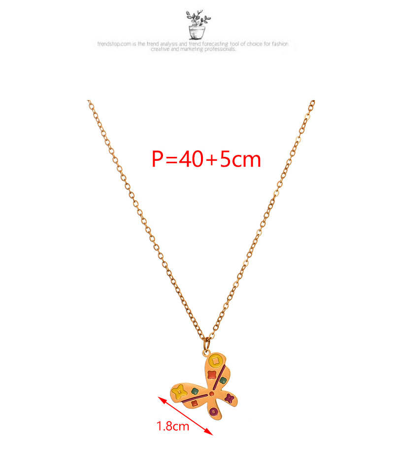 Fashion Golden 5 Titanium Steel Oil Drops Contrast Color Fish Pendant Necklace,Necklaces