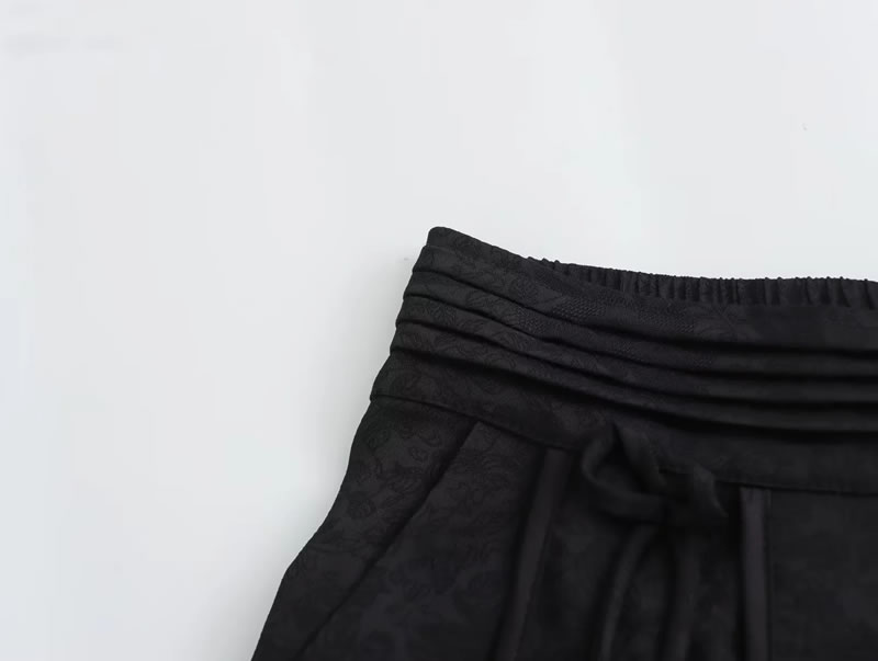 Fashion Black Satin Pleated Skirt,Skirts