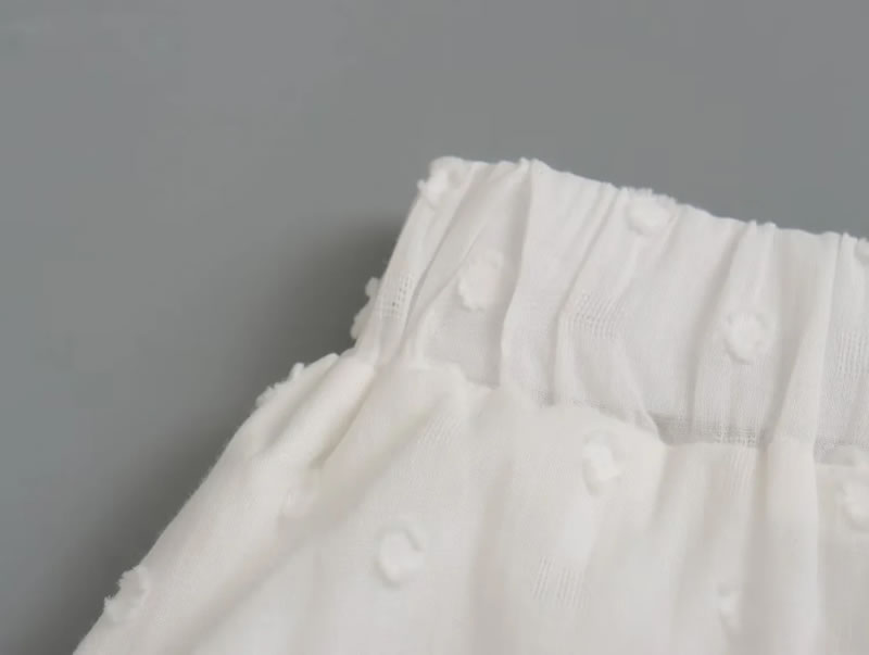 Fashion White Jacquard Wrap Skirt,Skirts