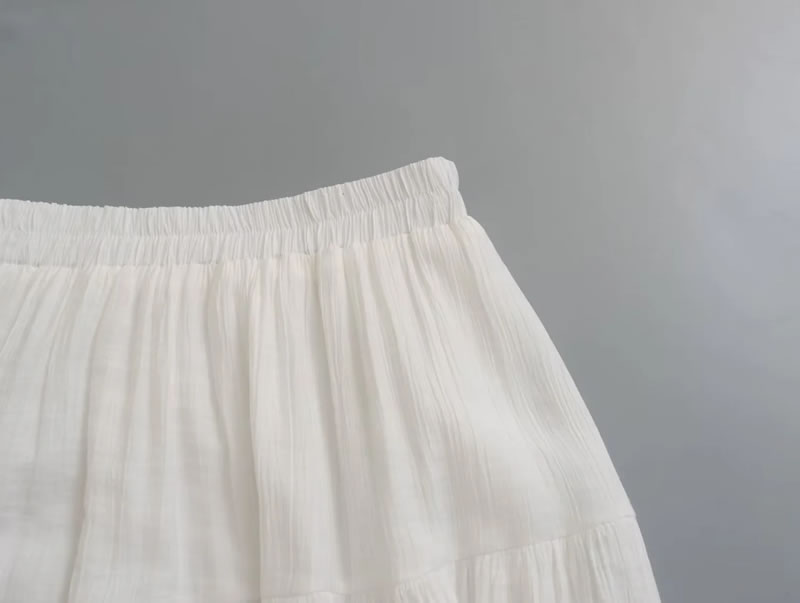 Fashion White Cotton Lace Layered Skirt,Skirts