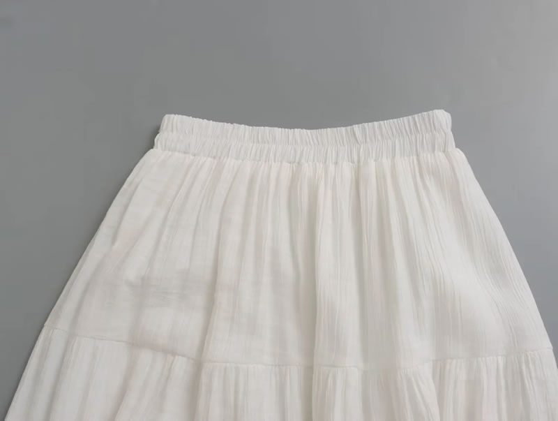 Fashion White Cotton Lace Layered Skirt,Skirts