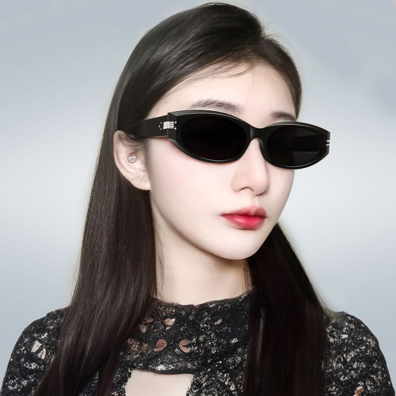 Fashion Black Frame Gray Film Pc Cat Eye Sunglasses,Women Sunglasses