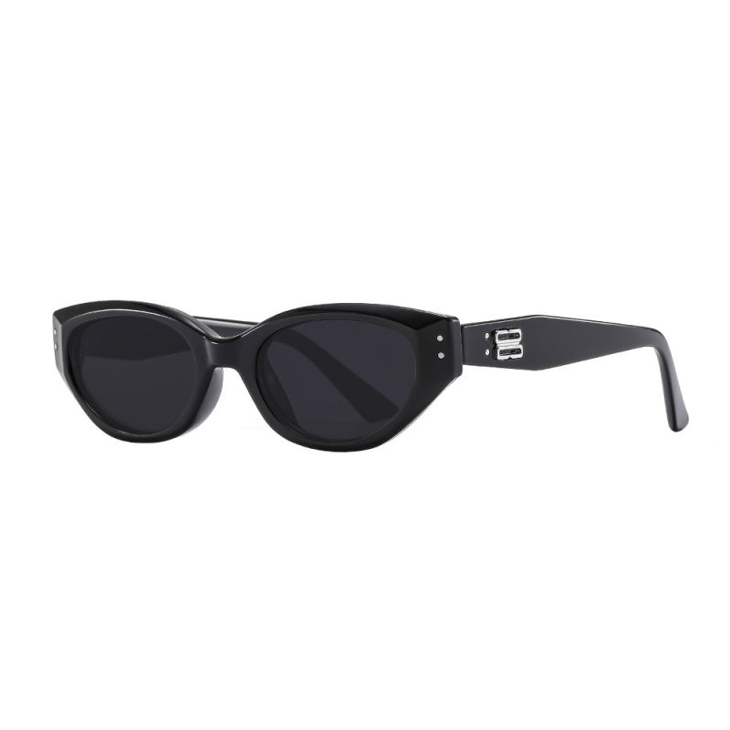 Fashion Black Frame Tea Slices Pc Cat Eye Small Frame Sunglasses,Women Sunglasses