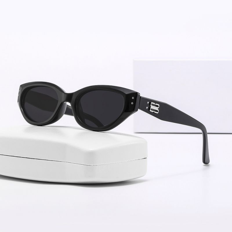 Fashion Black Frame Tea Slices Pc Cat Eye Small Frame Sunglasses,Women Sunglasses