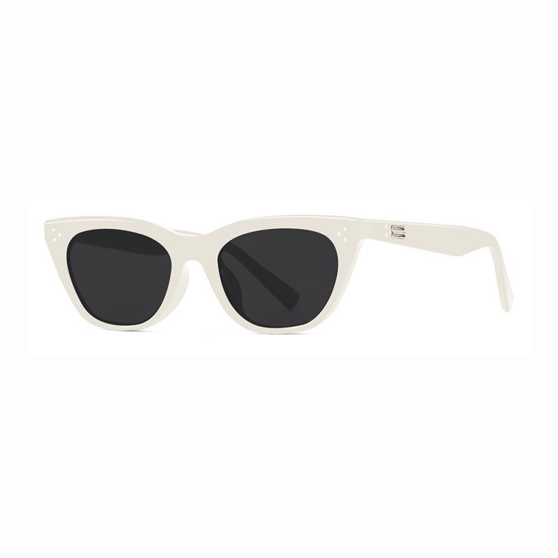 Fashion White Frame Gray Film (polarized Film) Cat Eye Small Frame Sunglasses,Women Sunglasses