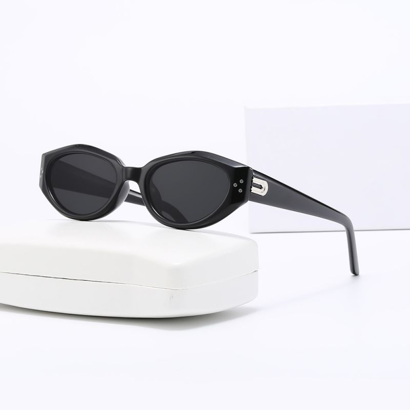 Fashion Translucent Gray Flakes Cat Eye Small Frame Sunglasses,Women Sunglasses