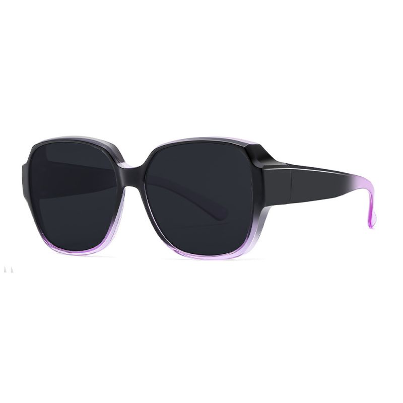 Fashion Bright Black And Gray Film Pc Large Frame Sunglasses,Women Sunglasses