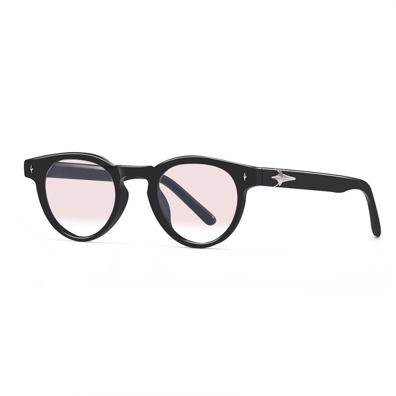 Fashion Black Frame Gradient (ordinary Film) Pc Round Sunglasses,Women Sunglasses