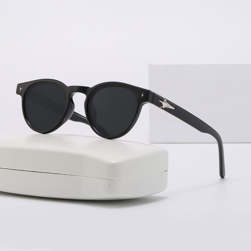 Fashion White Frame Gray Film (polarized Film) Pc Round Sunglasses,Women Sunglasses