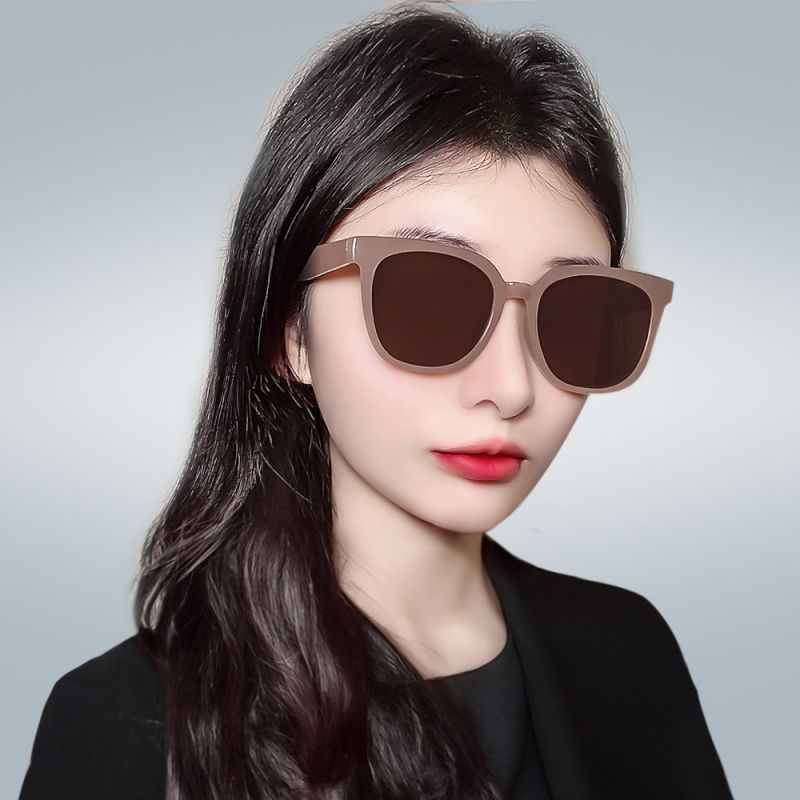 Fashion Black Frame Tea Slices Pc Large Frame Sunglasses,Women Sunglasses
