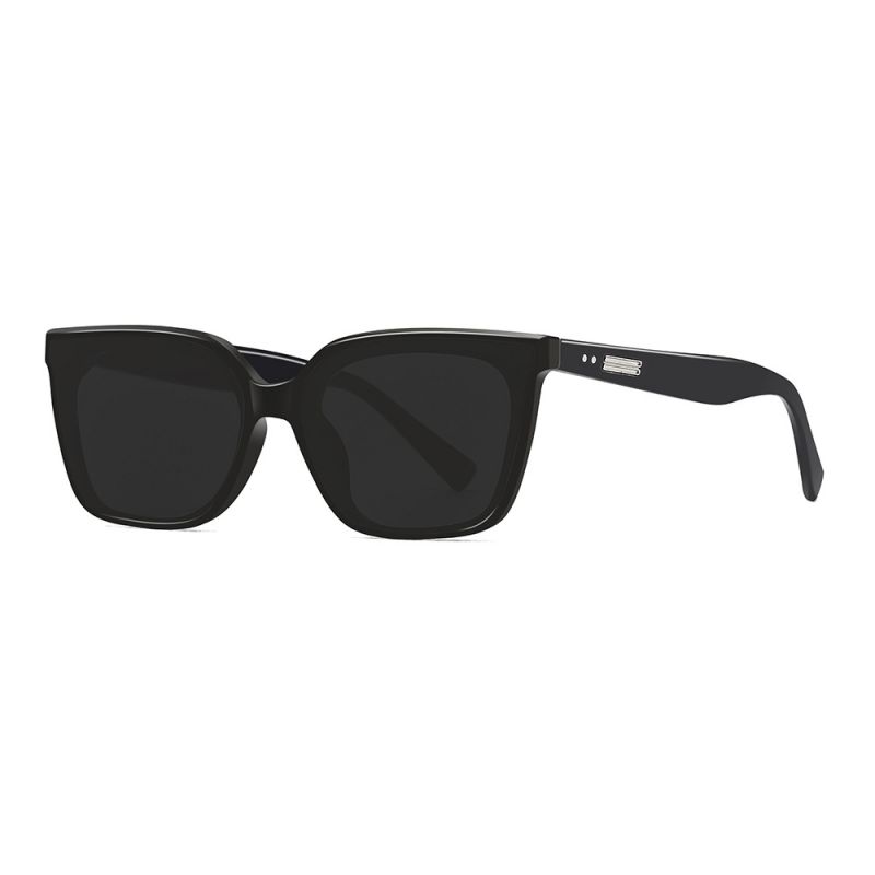 Fashion Black Frame Gray Film (ordinary Film) Pc Cat Eye Large Frame Sunglasses,Women Sunglasses