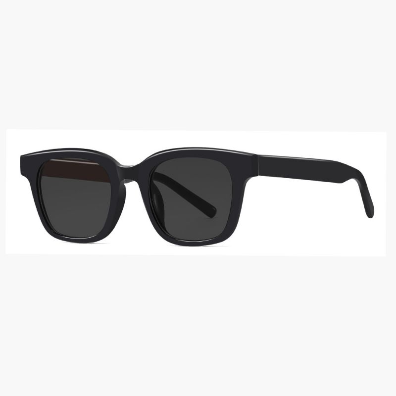 Fashion Black Frame Gray Film (ordinary Film) Pc Square Large Frame Sunglasses,Women Sunglasses