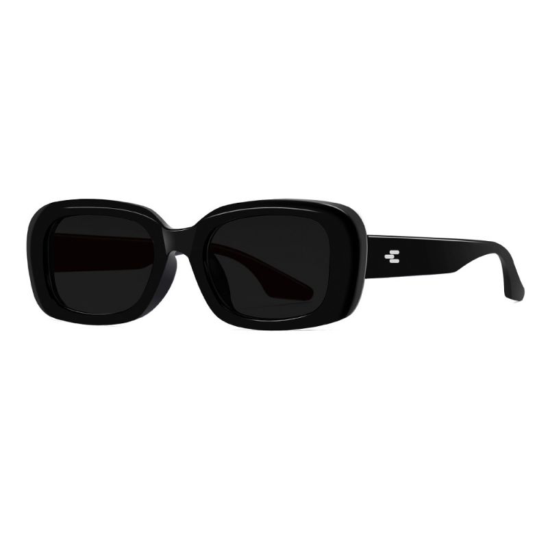 Fashion Off-white Gray Film (polarized Film) Pc Square Sunglasses,Women Sunglasses