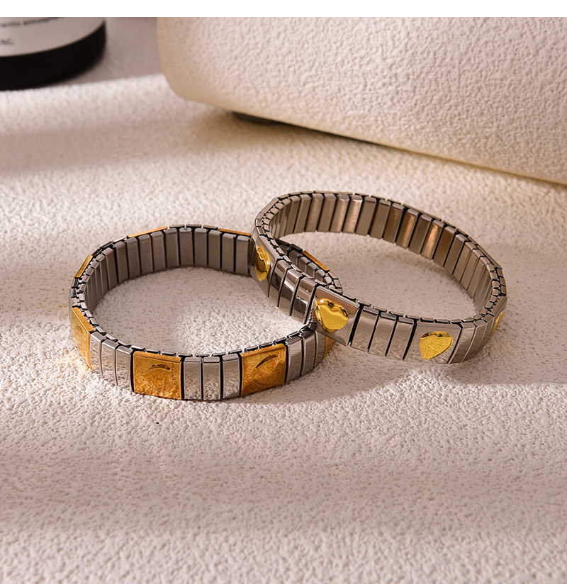 Fashion Gold Titanium Steel Love Elastic Bracelet,Bracelets