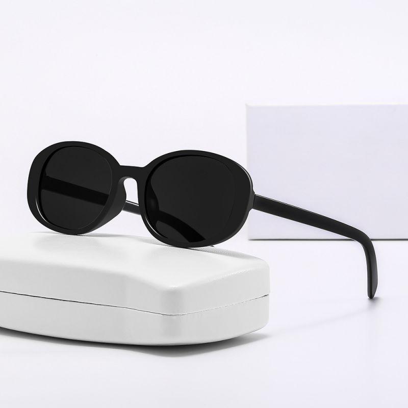 Fashion White Frame Gray Film (polarized Film) Pc Oval Sunglasses,Women Sunglasses
