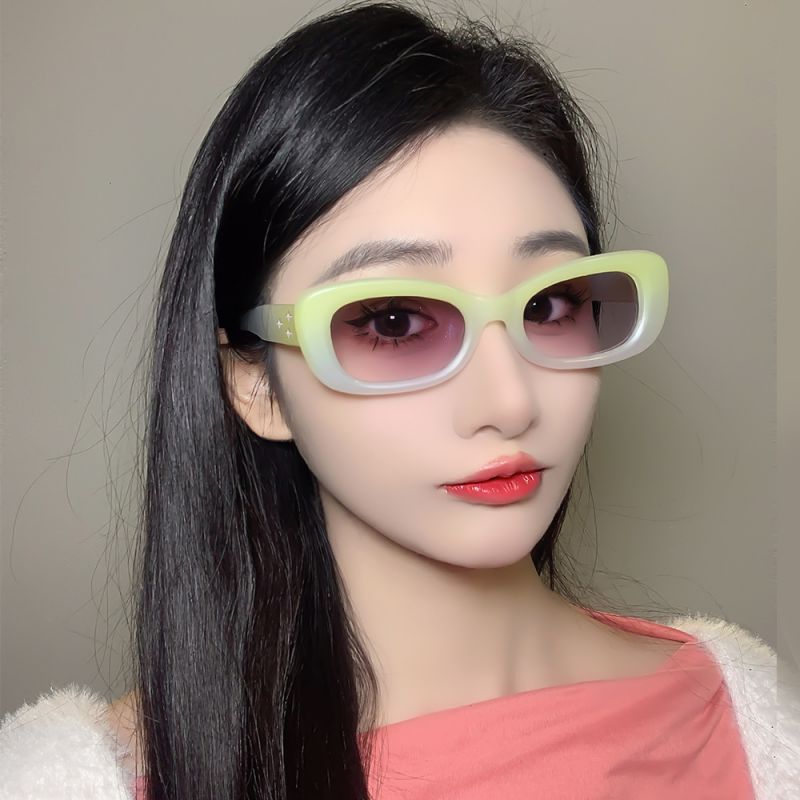 Fashion Jade Lime Flakes (ordinary Flakes) Pc Starburst Small Frame Sunglasses,Women Sunglasses