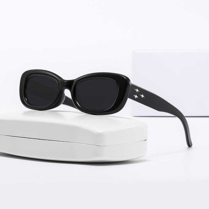 Fashion White Frame Tea Film (polarized Film) Pc Starburst Small Frame Sunglasses,Women Sunglasses