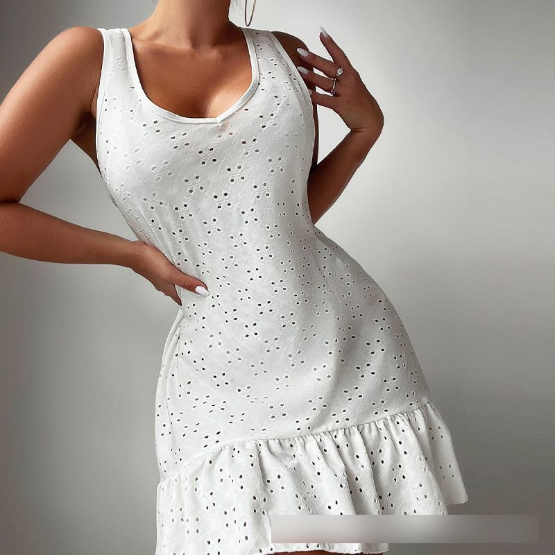 Fashion White Polyester Hollow Sun Protection Blouse,Cover-Ups