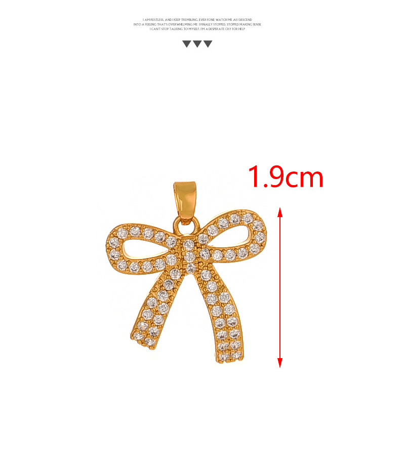 Fashion Golden 2 Copper Inlaid Zirconia Bow Pendant Accessories,Jewelry Findings & Components