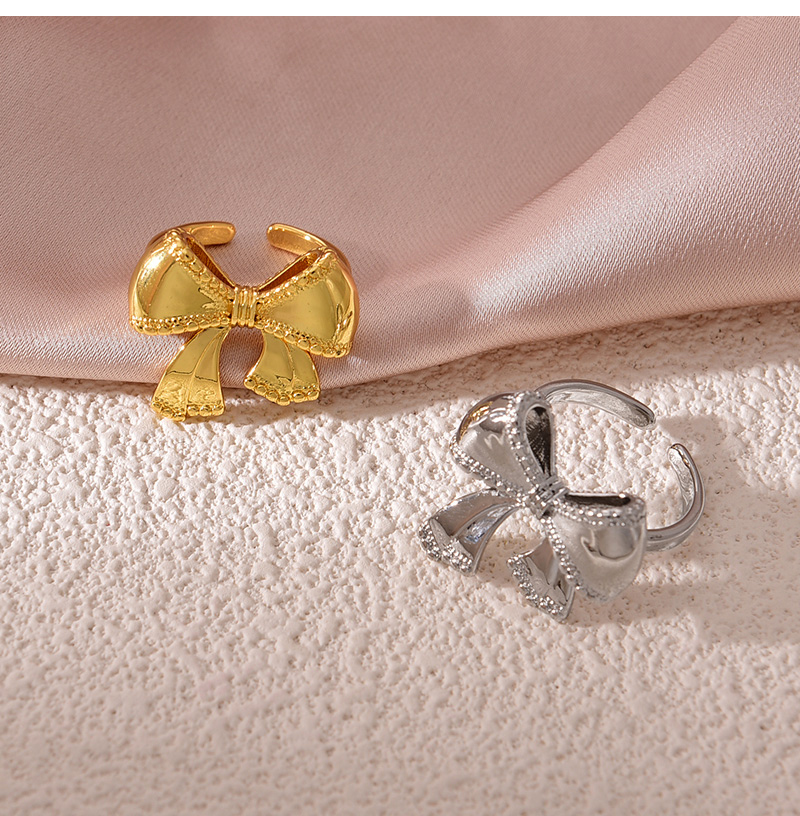 Fashion Gold Copper Bow Adjustable Ring,Rings