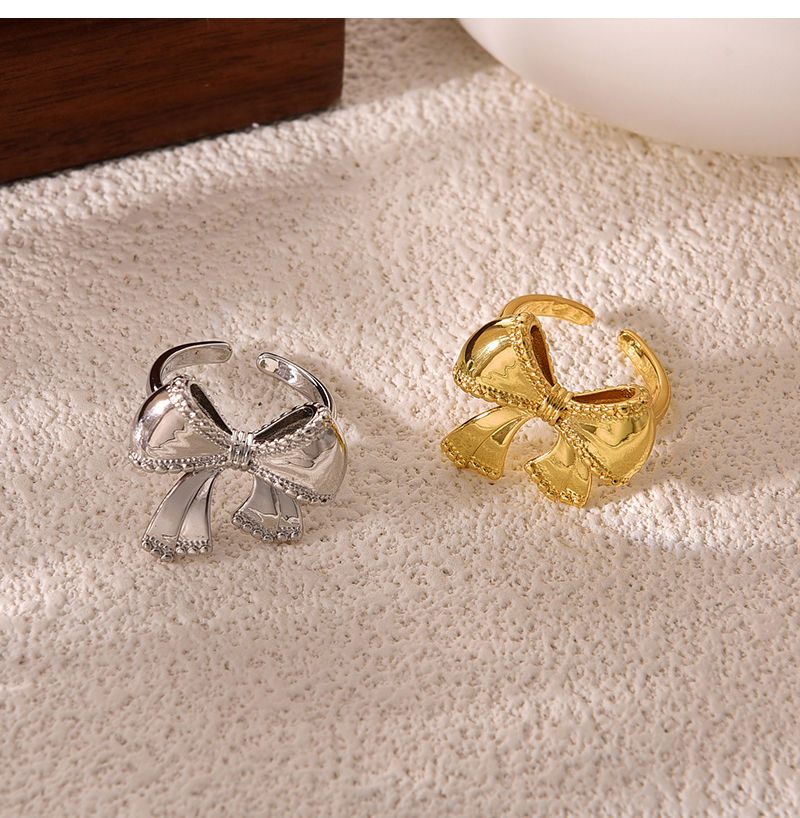 Fashion Silver Copper Bow Adjustable Ring,Rings