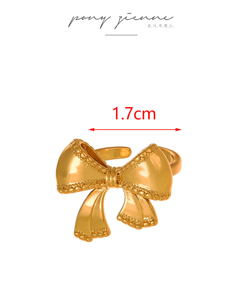Fashion Gold Copper Bow Adjustable Ring,Rings