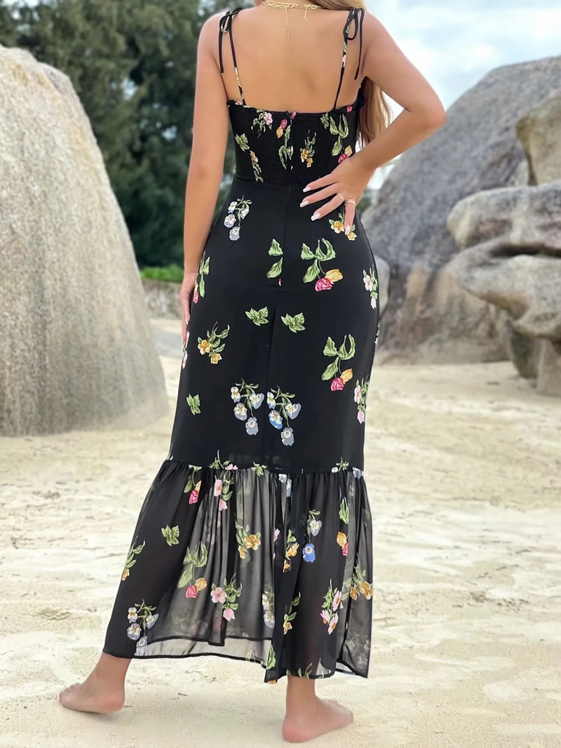 Fashion Color Polyester Printed Lace Maxi Skirt,Long Dress