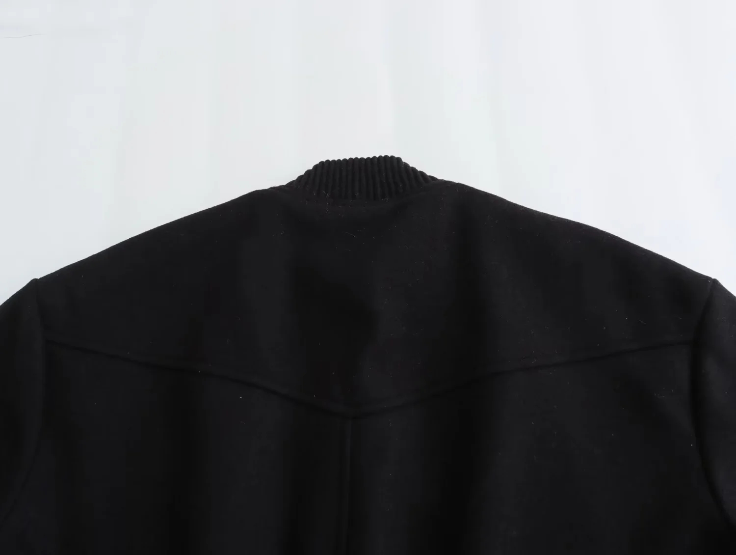 Fashion Black Polyester Stand Collar Buttoned Jacket,Coat-Jacket
