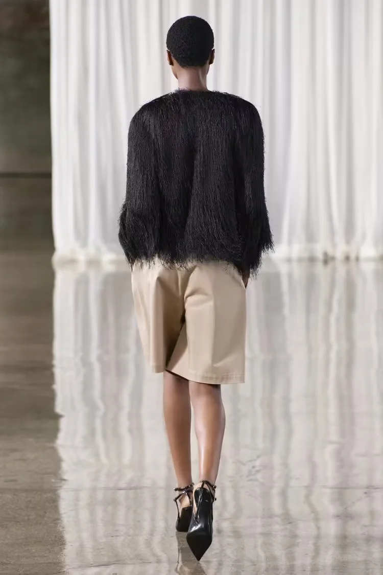Fashion Black Fur Coat,Coat-Jacket
