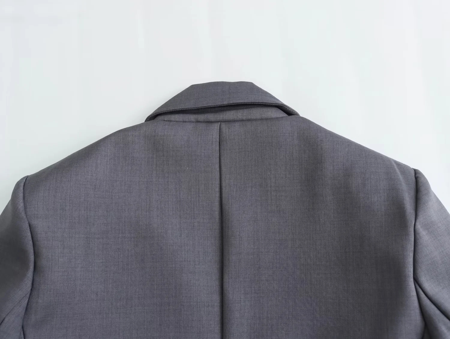Fashion Grey Blended Lapel Pocket Blazer,Suits