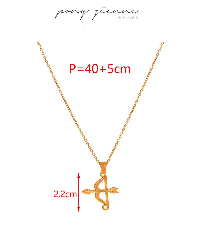 Fashion Golden 1 Titanium Steel Bhikkhu Arrow Pendant Necklace,Necklaces