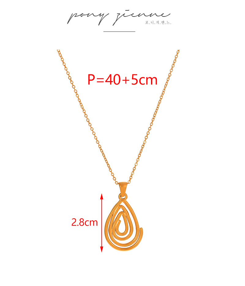 Fashion Golden 1 Titanium Steel Irregular Water Drop Pendant Necklace,Necklaces