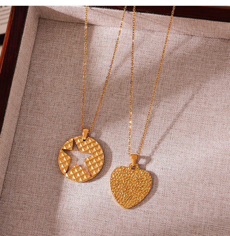 Fashion Golden 2 Titanium Steel Love Pendant Necklace,Necklaces