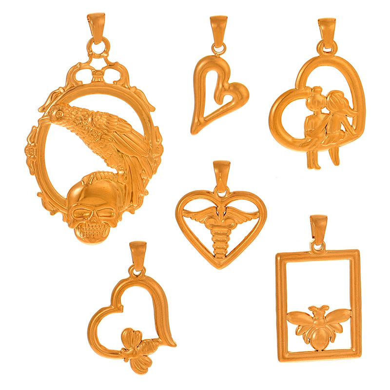 Fashion Golden 2 Titanium Steel Bird Skull Pendant Accessories,Jewelry Findings & Components
