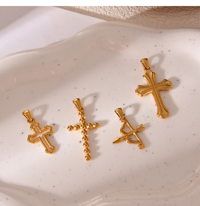 Fashion Golden 3 Titanium Steel Cross Pendant Accessories,Jewelry Findings & Components