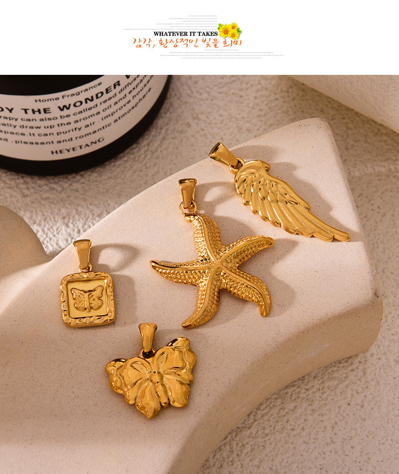 Fashion Golden 1 Titanium Steel Starfish Pendant Accessories,Jewelry Findings & Components