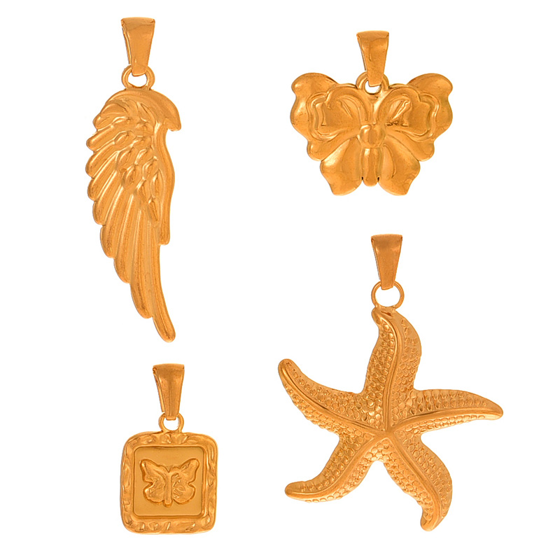 Fashion Golden 1 Titanium Steel Starfish Pendant Accessories,Jewelry Findings & Components