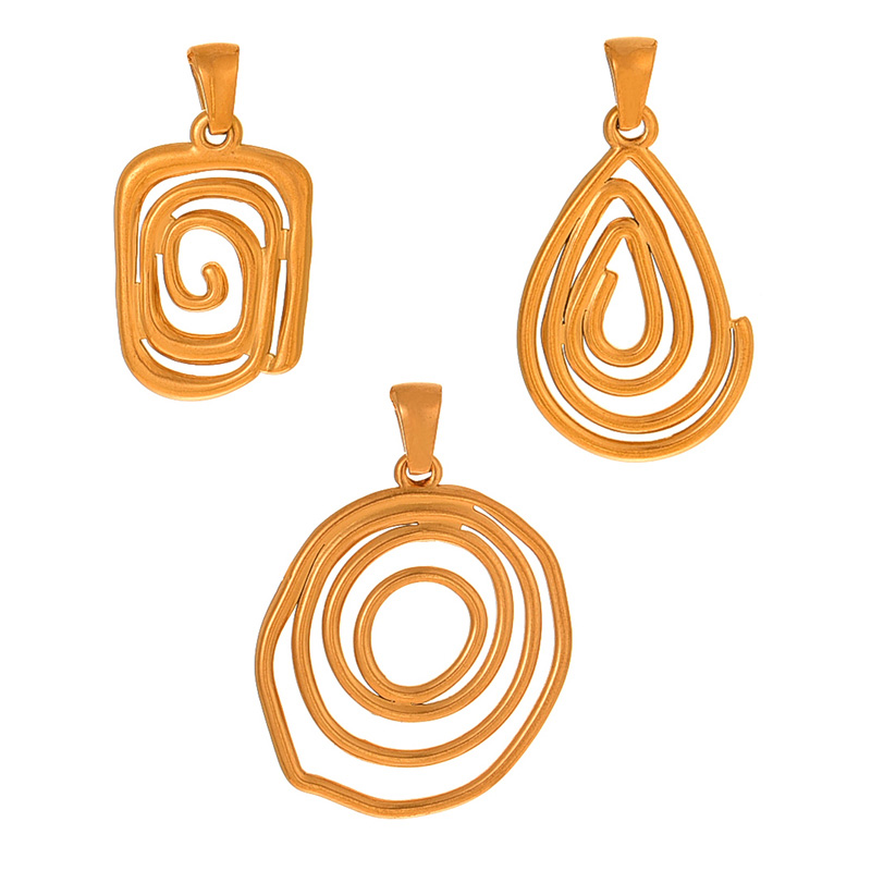 Fashion Golden 3 Titanium Steel Geometric Pendant Accessories,Jewelry Findings & Components