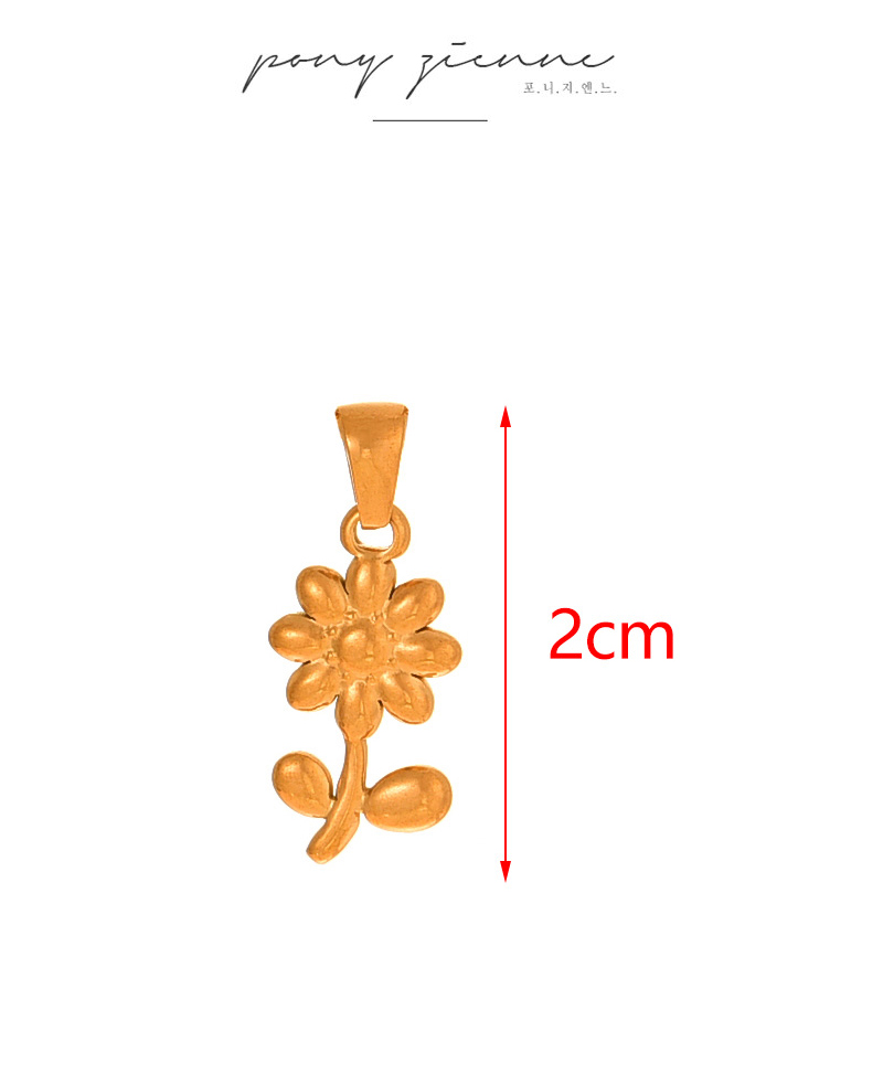 Fashion Golden 2 Titanium Steel Flower Pendant Accessories,Jewelry Findings & Components