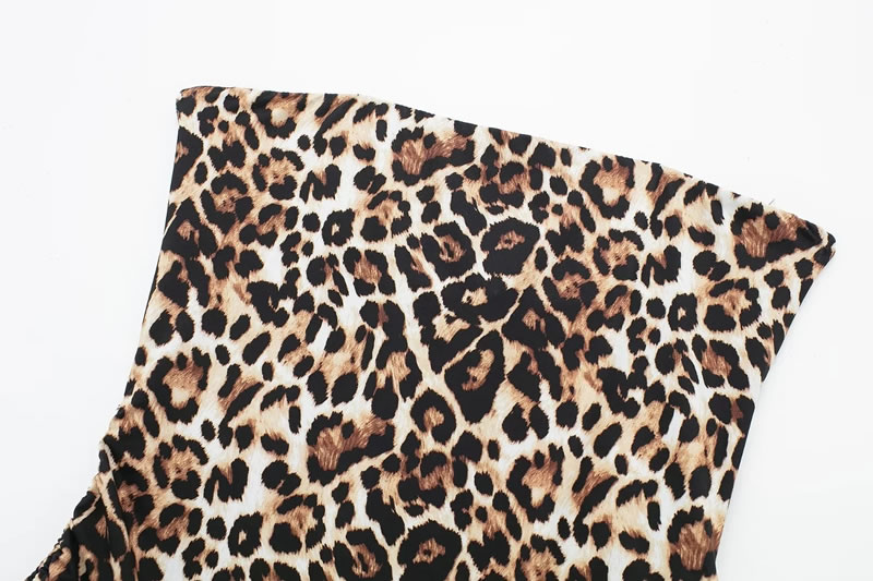 Fashion Leopard Print Blend Printed Lace-up Jumpsuit,Bodysuits