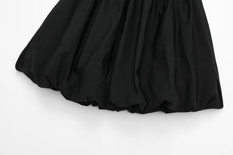 Fashion Black Blended Lantern Skirt,Skirts