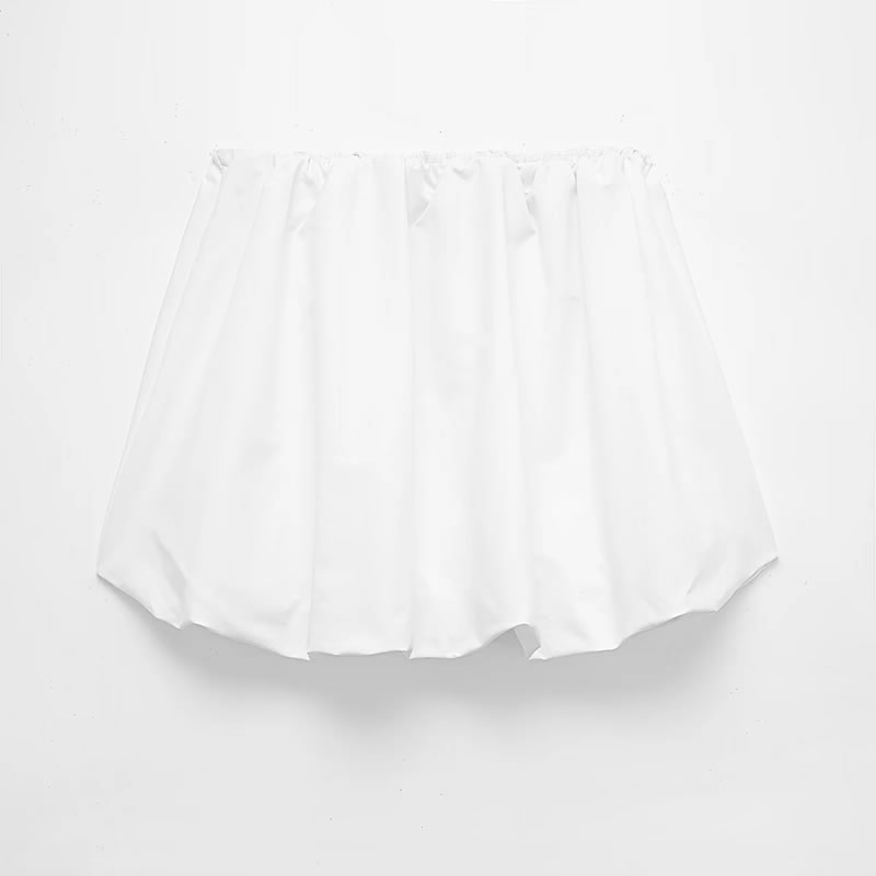 Fashion White Blended Lantern Skirt,Skirts