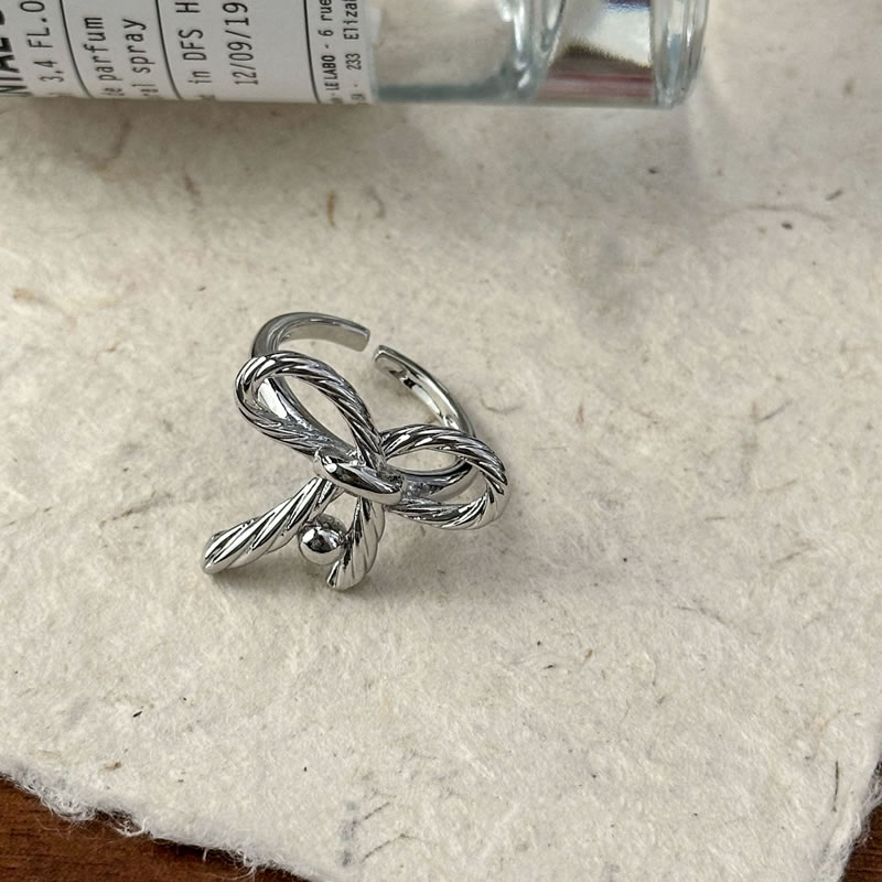 Fashion Silver Copper Geometric Bow Ring,Rings