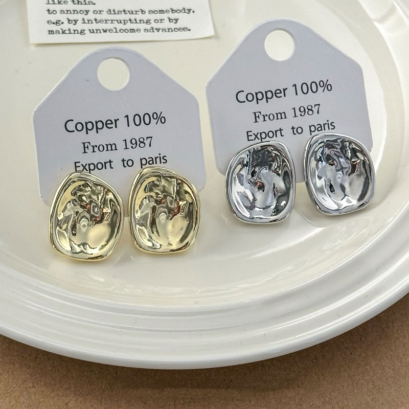 Fashion Silver Copper Geometric Irregular Earrings,Earrings