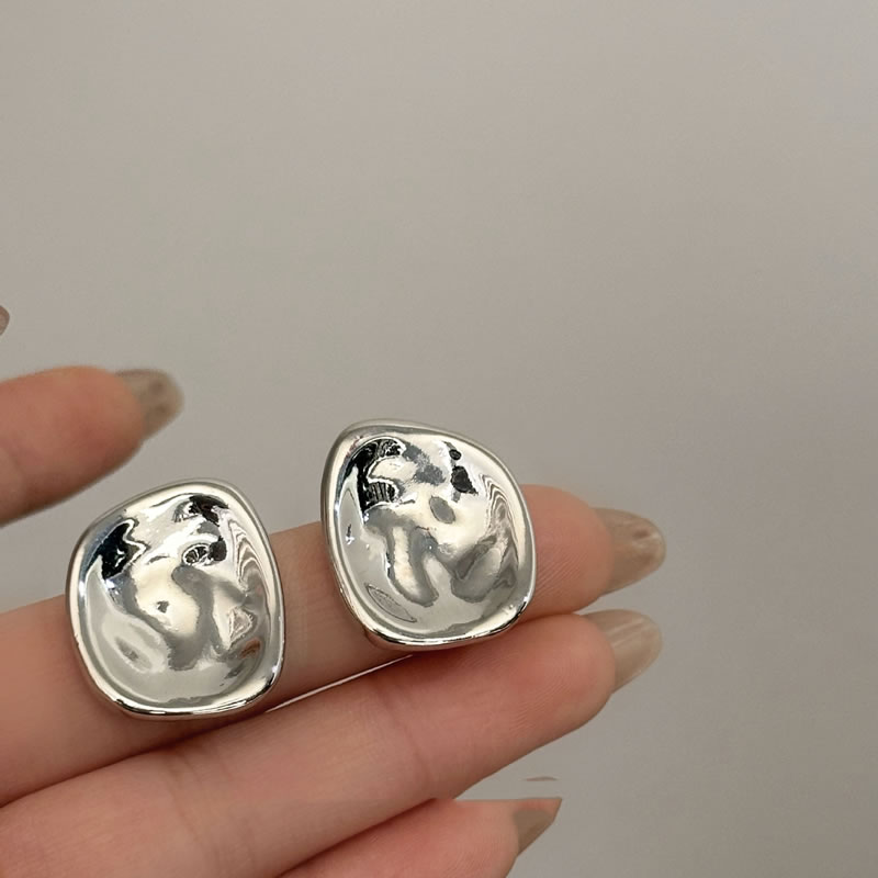 Fashion Silver Copper Geometric Irregular Earrings,Earrings