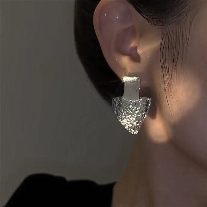 Fashion Silver Metal Triangle Earrings,Earrings