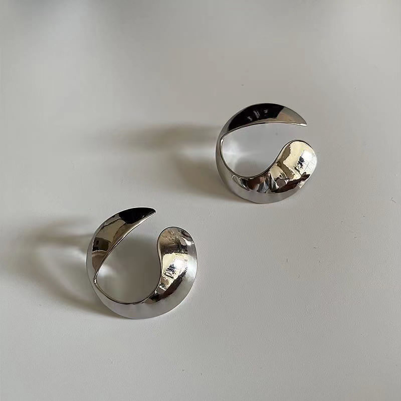 Fashion Silver Copper C-shaped Earrings,Earrings